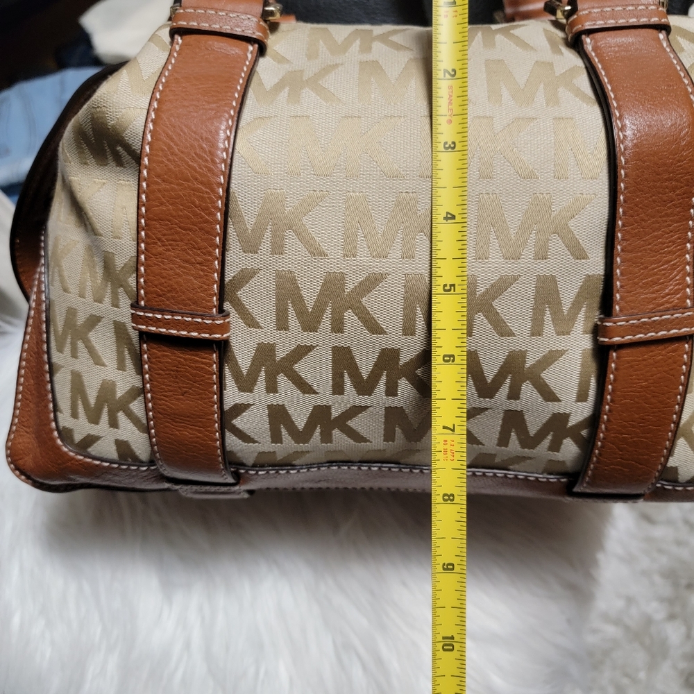 Michael Kors Black Signature Brookville Bowling Bag Purse - Picture 7 of 10